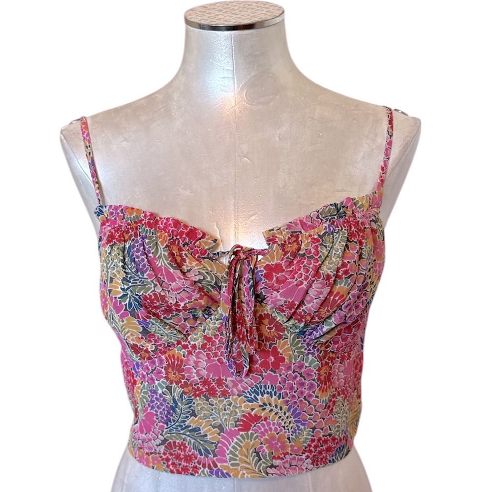 Azoe Women’s Floral Cropped Top Spaghetti straps- Size Large